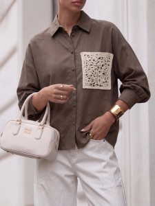 Koszula damska Pouly Cocomore brązowa