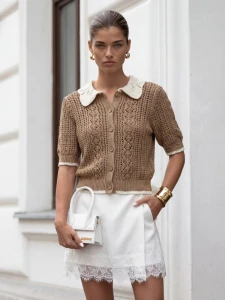 Sweter damski Freya Cocomore brązowy