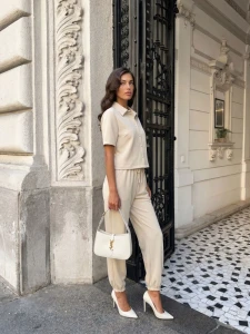 Spodnie damskie Katlyn Cocomore beżowe